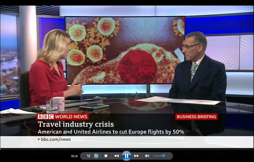 David Tarsh discusses the coronavirus outbreak on BBC World News for ForwardKeys